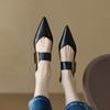 VANGULL Brand Spring Women Pumps Natural Leather Cowhide+pigskin Full Leather Metal Square Buckle Shoes