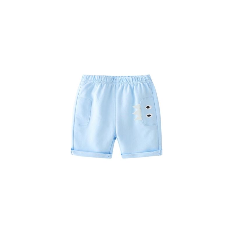 Kids Summer Shorts Boys' Middle Pants Cartoon Teeth Eye Beads Fifth Pants K-style Boys' Low Waist Pure Color Pants