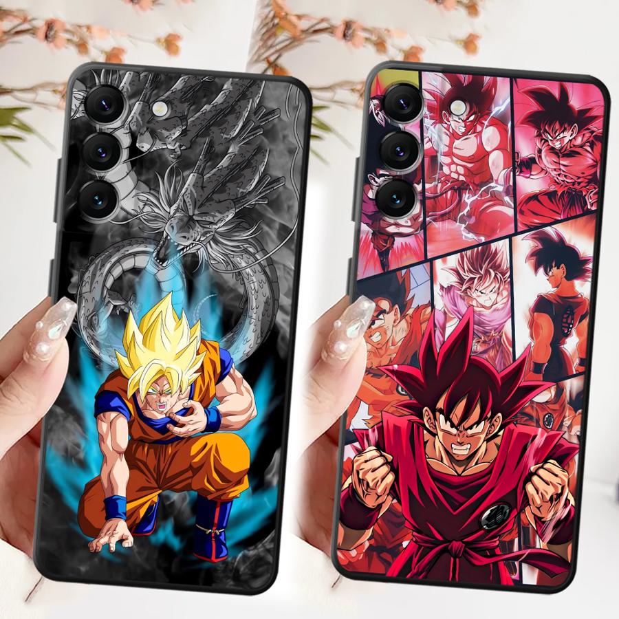 Black Soft Phone Cover Case for Samsung Galaxy A22 A52 A32 A23 A53 A35 A36 A24 A55 A25 A71 A26 A72 A41 A51 A73 Anime DragonS