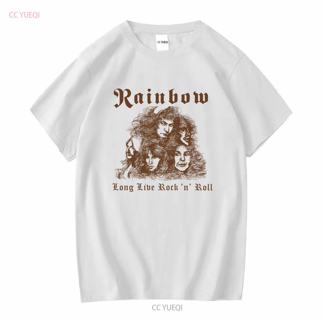 Rainbow band LONG LIVE ROCK N ROLL For Fans All Size T Shirt 1RT2214 or short sleeves vintage Washed graphic designer clothes