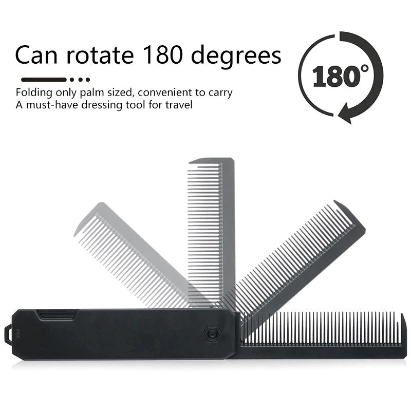 Portable Plastic Folding Pocket Combs Barber Men Oil Head Beard Combs Hair Styling Combs