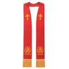 BLESSUME Church Clergy Cross Embroidered Red One Size Stole, 1,