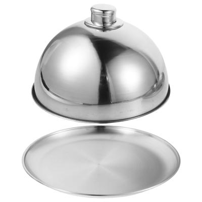 Stainless Steel Food Dome Cover For Restaurant Party Serving Plate Round Metal Tray With Lid For Butter Cheese Cake Dessert Dish