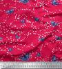 Soimoi Red Japan Crepe Satin Fabric Dot & Butterfly Print Fabric by the metre 42 Inch