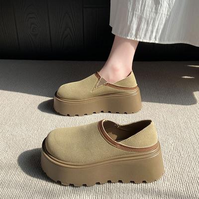 Retro Thick-soled Bag Head and Half Slippers for Women's Outer Wear 2025 New Summer Skirt with One Pedal To Increase the Height of Boken Shoes