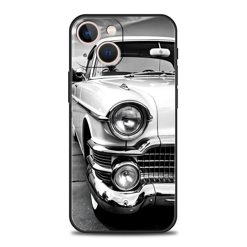 Black White Car Phone Case For iPhone 17 Air 16 Plus 13 15 14 12 11 Pro MAX 7 8 SE Soft TPU Shockproof Cover Funda