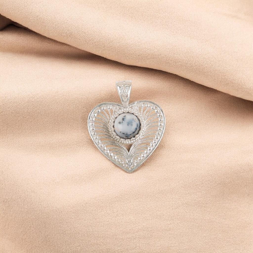 Rare Dendritic Opal Gemstone 925 Sterling Silver Jewelry Fashionable Pendant1.4" CP-15-20