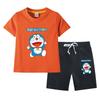 Doraemon Kids' Summer Set: Short-Sleeve T-shirt & Capris for Boys and Girls - Lightweight Casual Two-Piece.