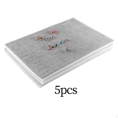 5 Pieces 100 Slot Ring Pad Jewelry Holder Inserts Organizer Mats Rings Earring