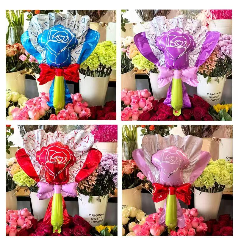 Heart-Shaped Floral Balloons for Mother's Day & Valentine's Day - Perfect for Kindergarten Ceremonies and Mall Gifts
