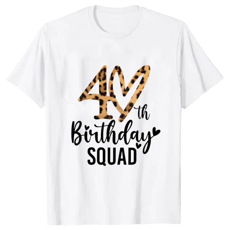 Women TShirt Th Birthday Crew Tshirt Friends Birthday Party Top Hello Leopard Graphic Print Shirt Aesthetic Streetwear Tee