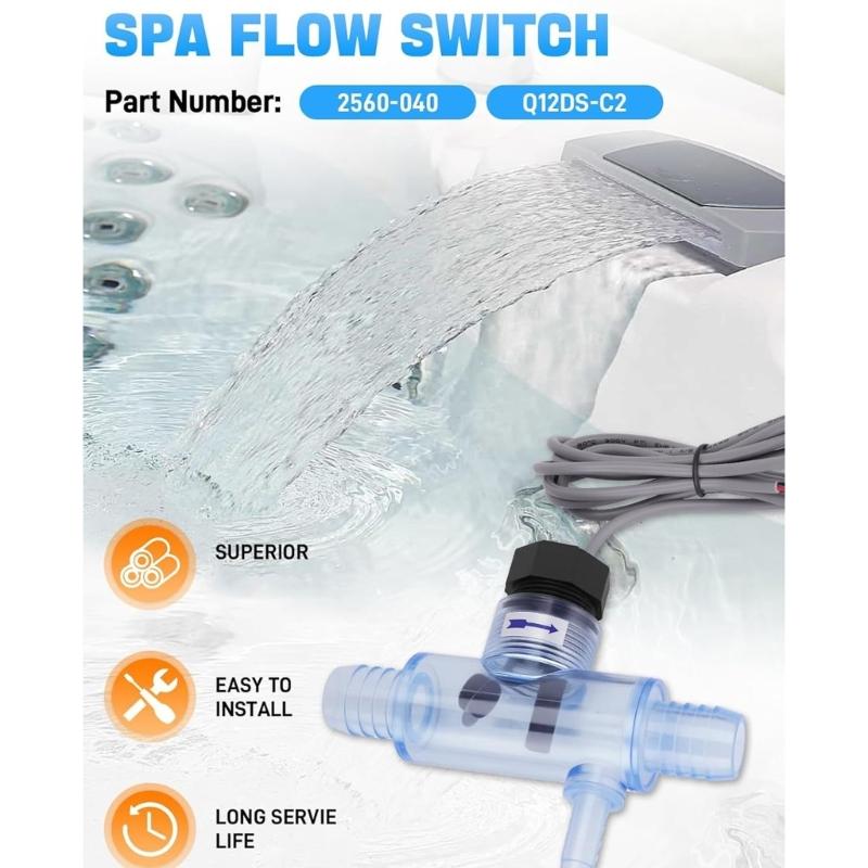 High Strength Tub Flows Sensors 6560860 Pool Flows Switching With Clear Tees For Water Flows Monitoring And Debris Check