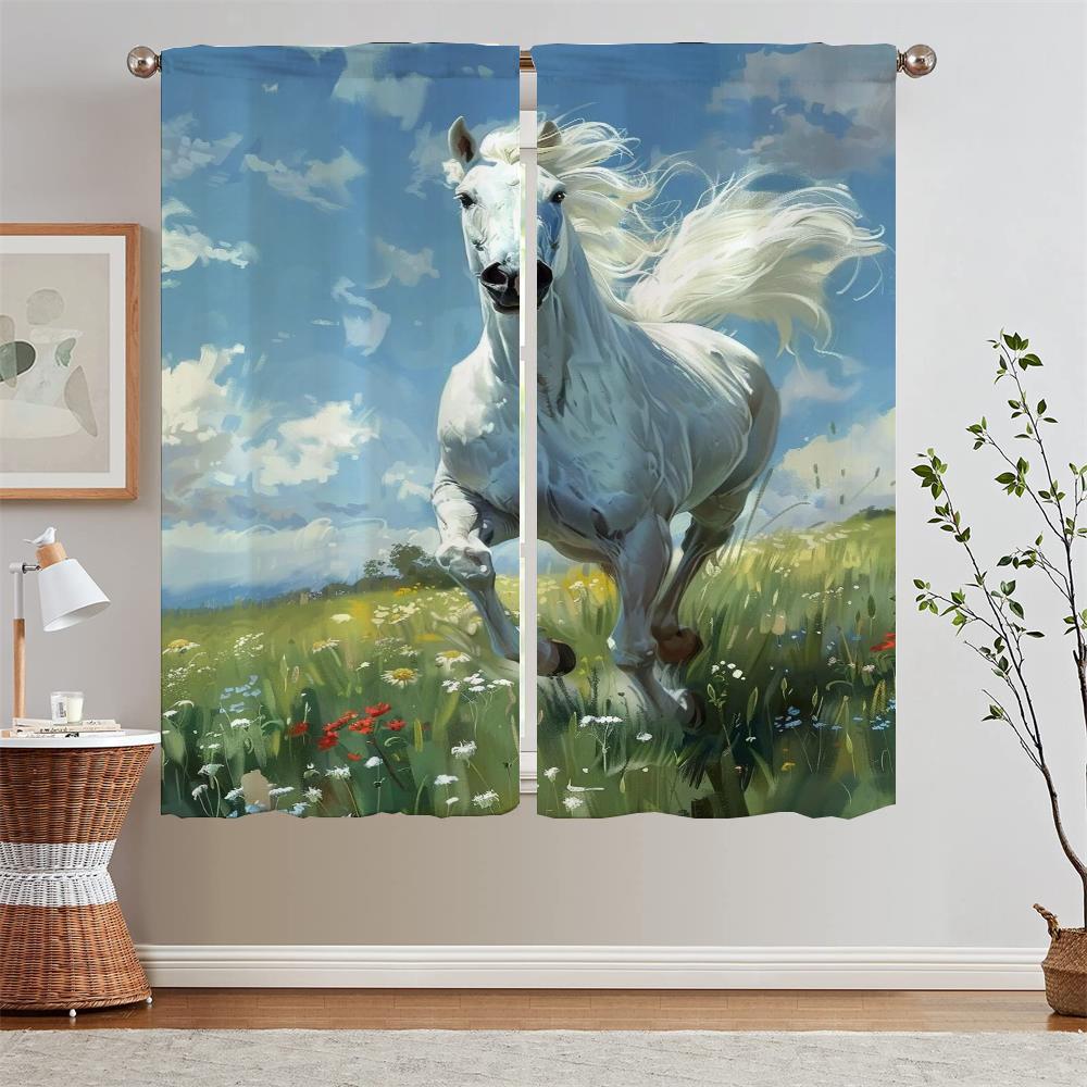 Diagram of Fine Horse Kitchen Curtains 2 Pcs Set Elegant Room Curtains on Offer Free Shipping Curtain Blinds Tentacles Blackout