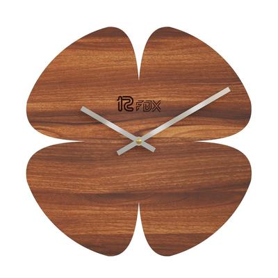 Floral Design 12 Inch Handcrafted Stylish Elegant Analog Wooden Wall Clock for Living Room Hall Bedroom Office Gifting Asian Red Textured Wood