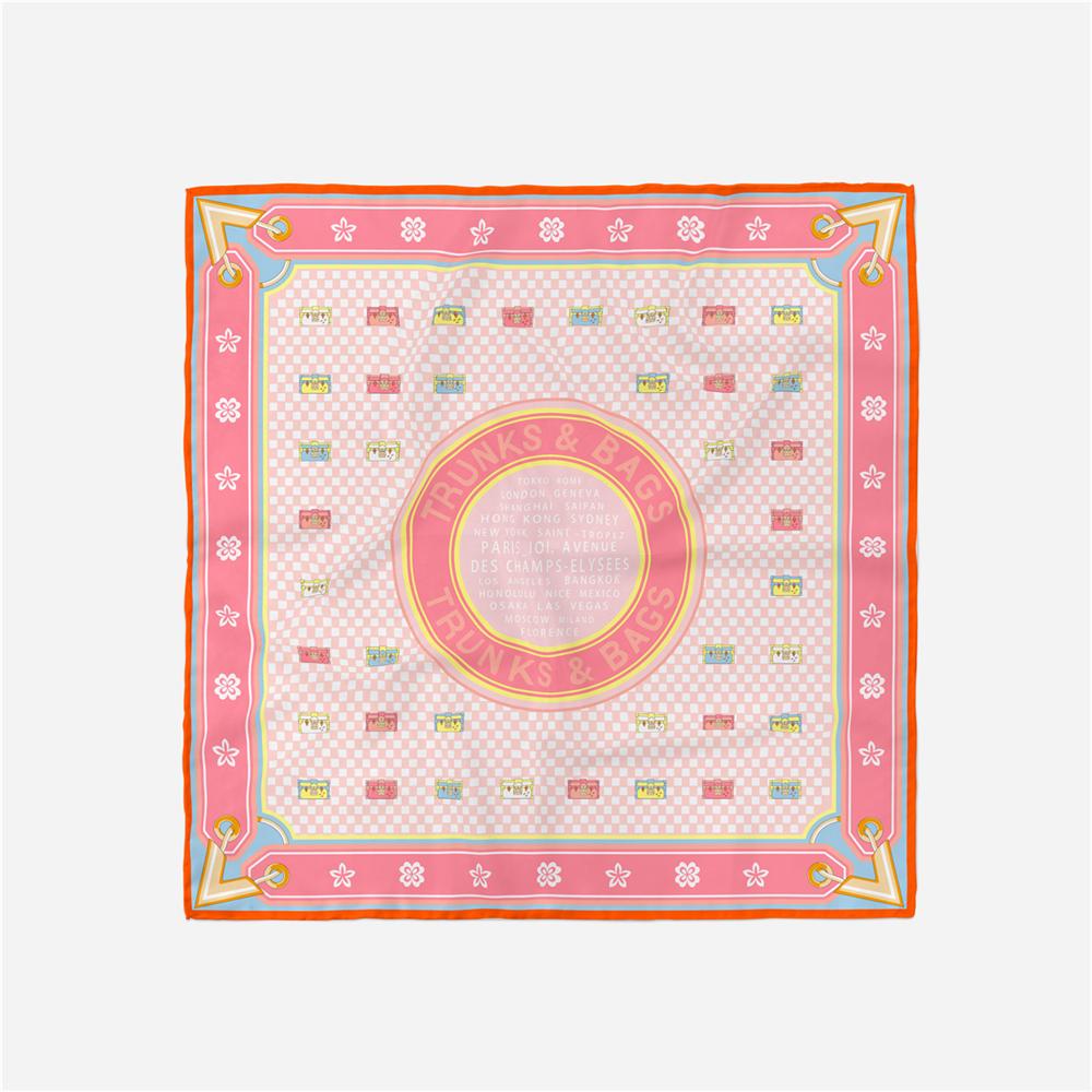 

Twill Silk Scarf Woman Fashion Painting Square Scarves Wraps Bandana Small Hijab Silk Foulards Tie Headband Neckerchief 53CM 53CM x 53CM