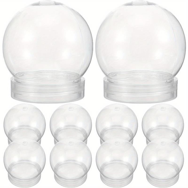 DIY Clear Plastic Crystal Ball Christmas Snowball with Screw-On Lid for Holiday Desktop And Hanging Decorations