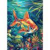 Watercolors Freshwater Fish Tropical Fish in Lush Waters Koi-Fish Underwater Poster Canvas Painting Wall Picture Home Room Decor