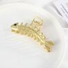 Hair Claw Clip Elegant Fish Bone Shape Metal Clamp Non-slip Strong Claw Hair Fixer Styling Tool Shark Clip Women Half Bun Hairpin Hair Accessories