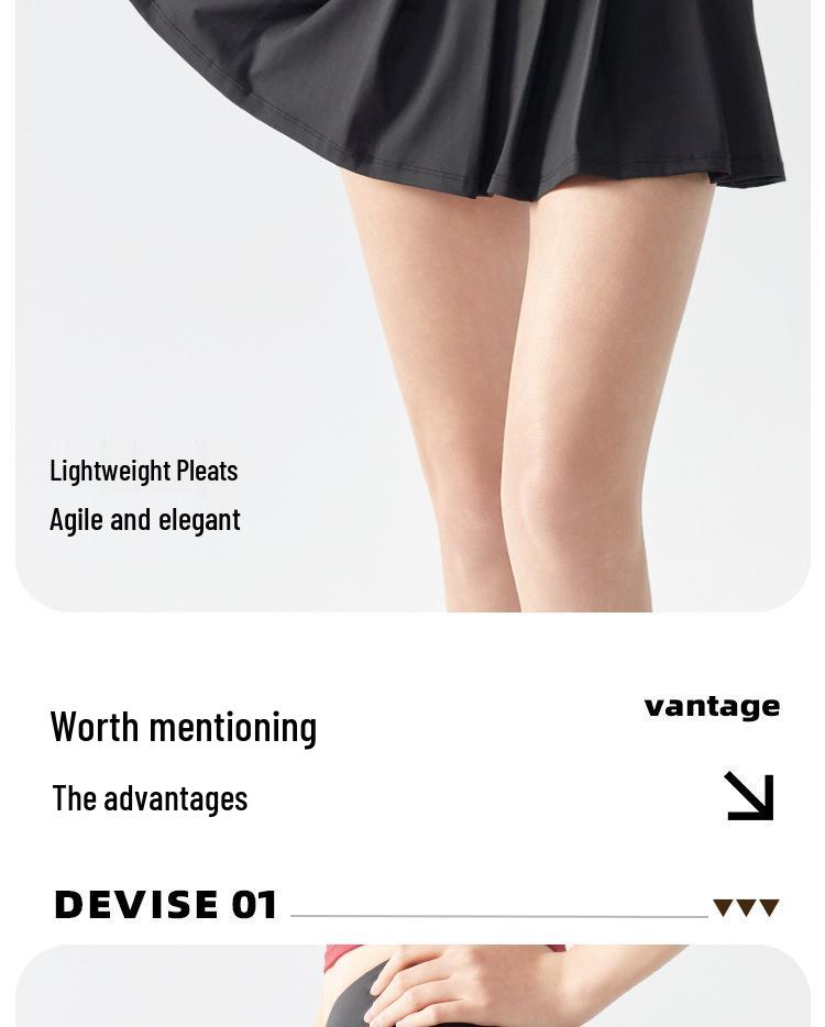 Women's Two-Piece Pleated Yoga and Sports Skirt - Breathable, Comfortable, Anti-Exposure for Tennis, Badminton, Running, and Fitness.