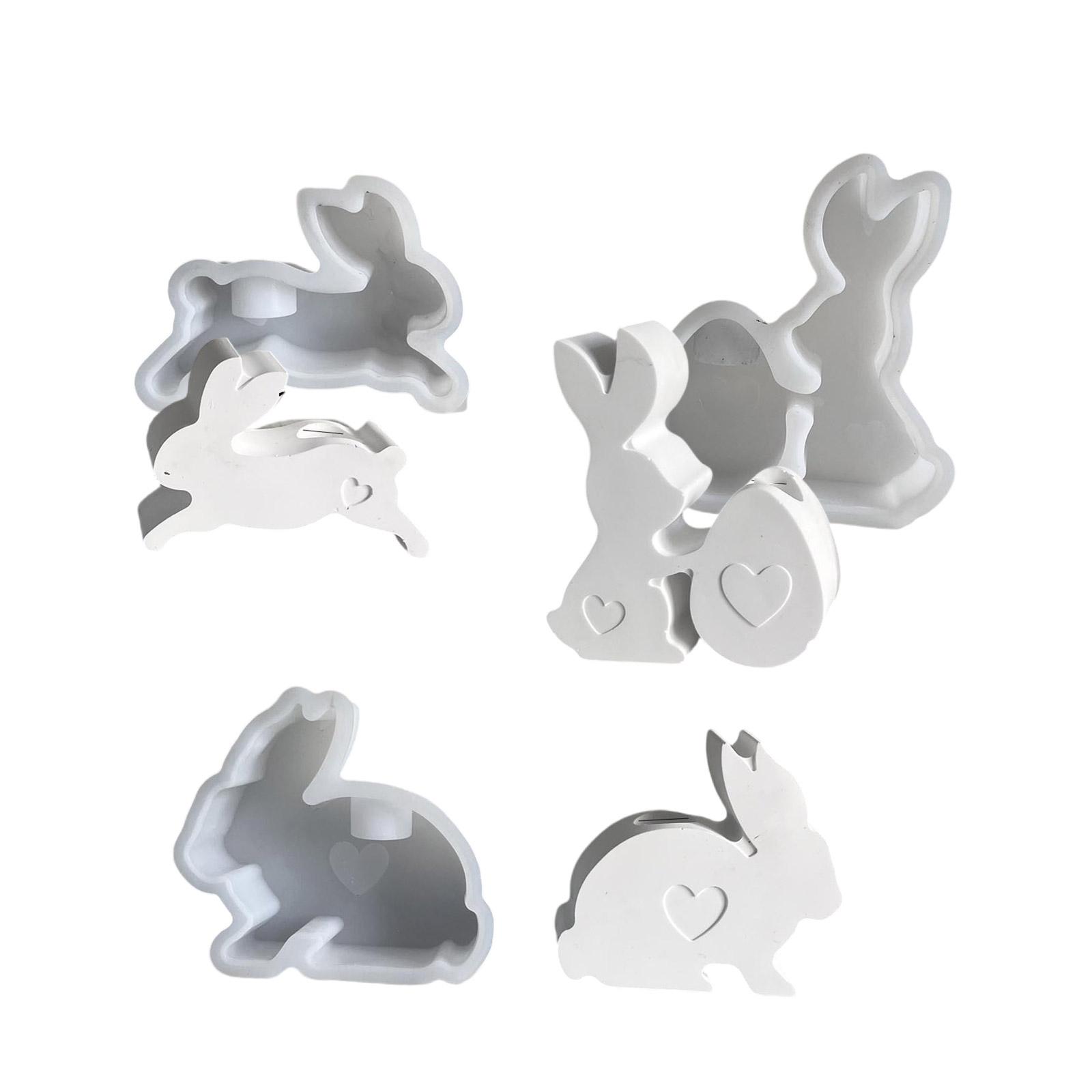 

Set of 3 Multifuntional Candle Base Molds Crafting Moulds Rabbit Shape Candlestick Molds Silicone Candle Bracket Molds