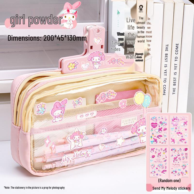 2026 Large-Capacity Stationery Set: Girls Pencil Case & Primary School Bag