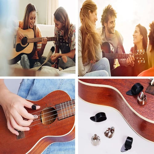 6-Piece Adjustable Finger Thumb Pick Set, Banjo Finger Pick Set, Guitar and Bass Accessories for Musical Instruments