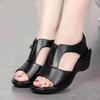 Summer New Women Fish Mouth Wedge Sandals Soft Sole Sandals Comfortable Mother Shoes