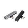 Type-C Dual 2-in-1 Audio Charger Adapter Listen To Songs Charge Simultaneously For Android USB C Phones Office