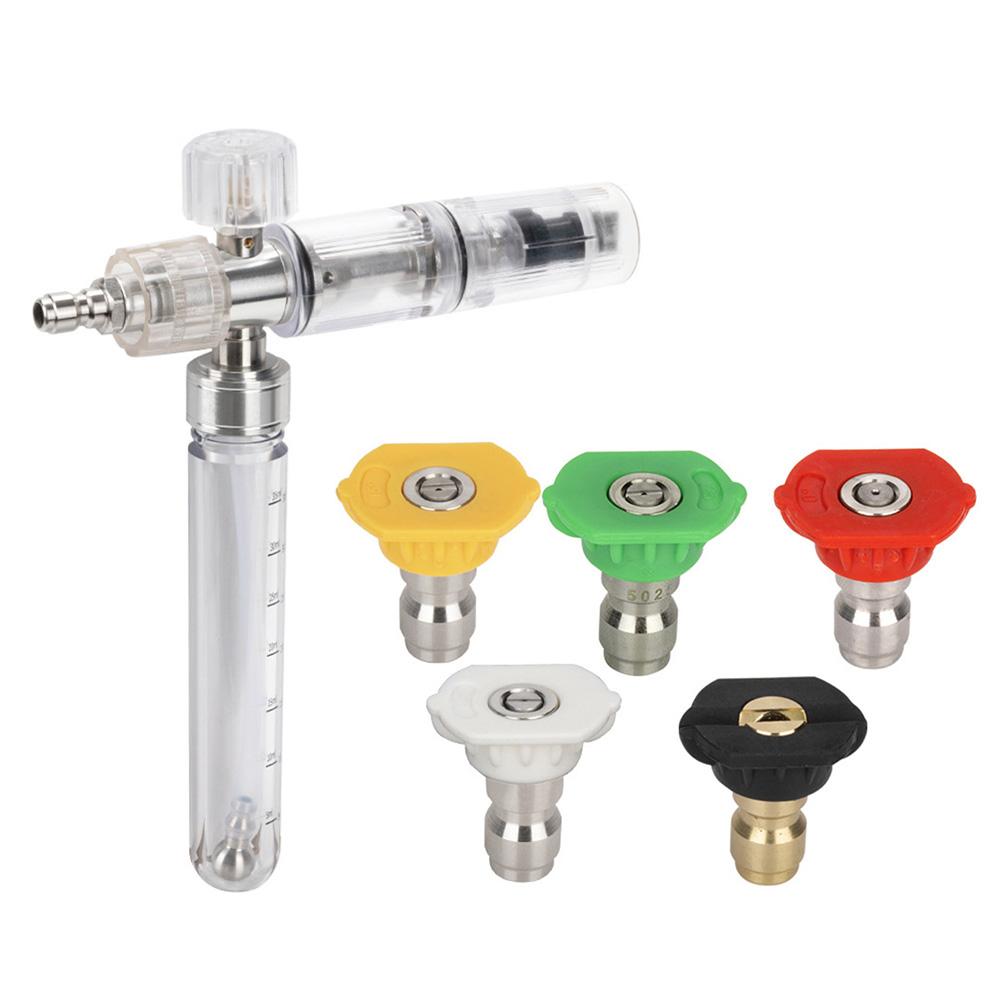 For Pressure Washer Foam Tank with Thick Foam Output Adjustable Spray Fan Stream and 14 Inch Quick Connect for Vehicle Washing