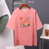 Flower Printed T Shirt Colorful Women Oversized Cotton Summer Tees Soft Female Jumper Top