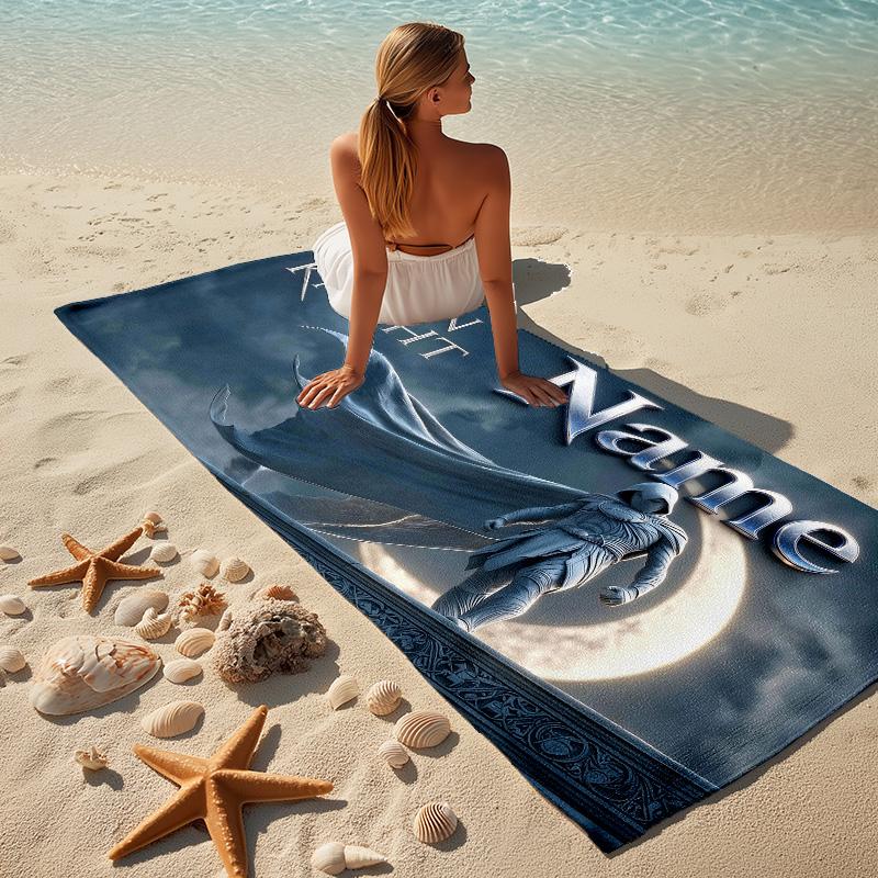 Custom Name Moon Knight Stylish printed beach towel,a quick-drying, absorbent mat suitable for the beach, pool, gym, and travel fans gift