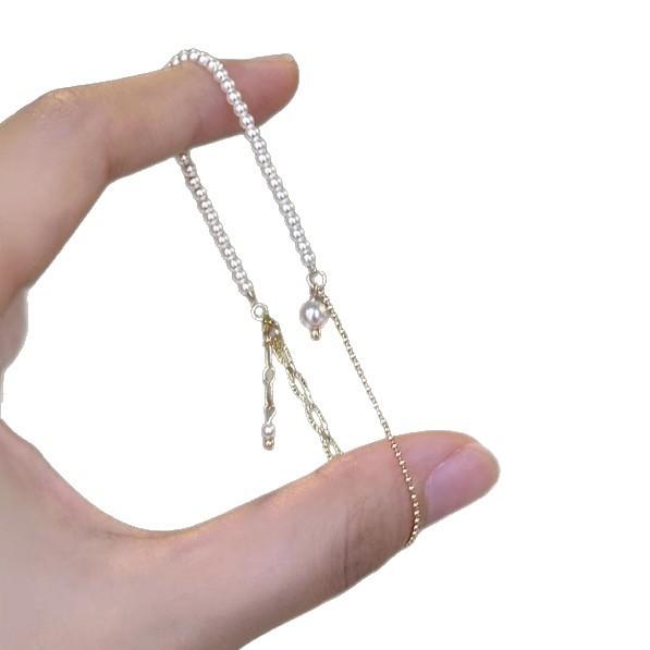 

Female Retro Extremely Small Gold Bead Strong Light Pearl Bracelet золотий