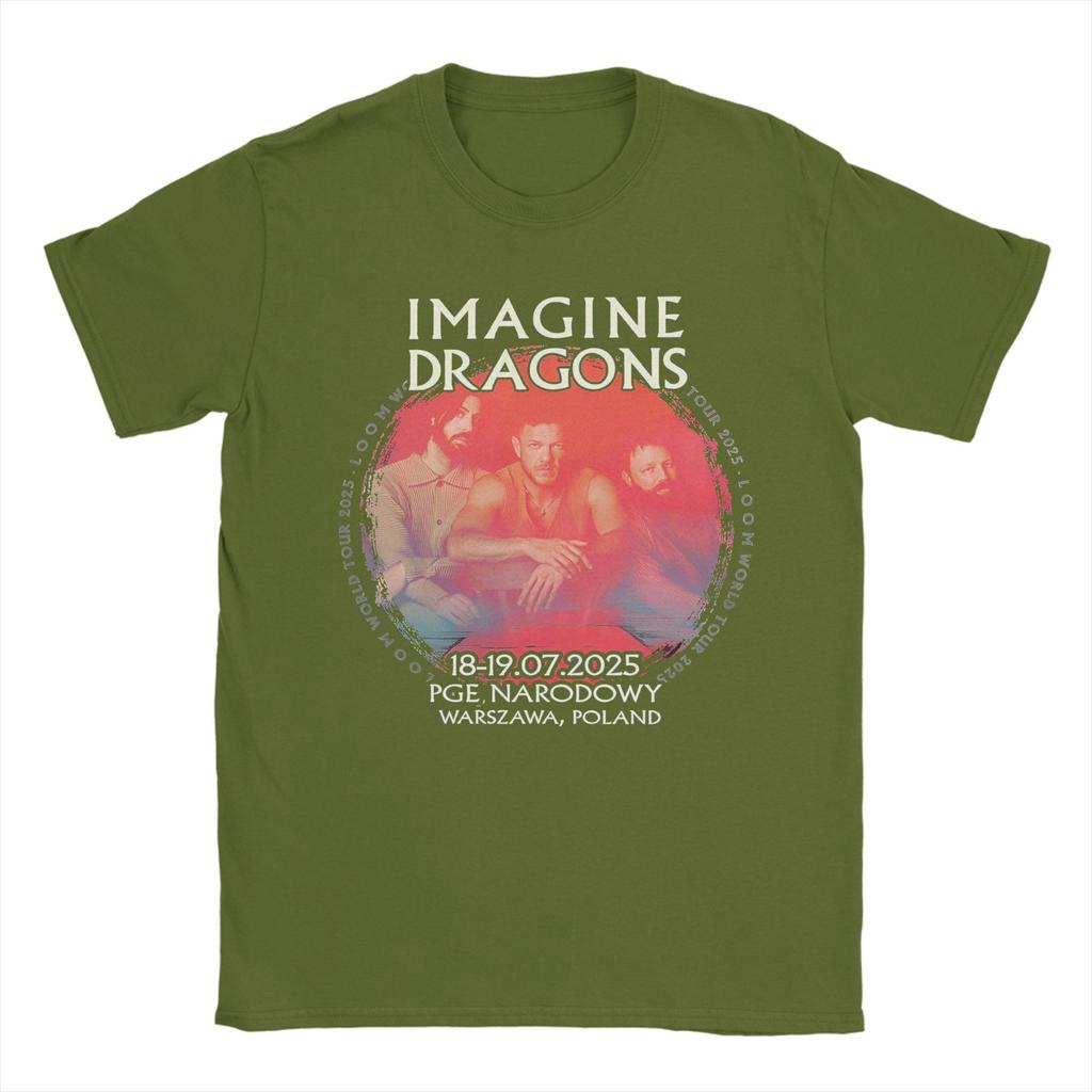 Imagine Dragons 2025 Tour Merch Unisex T Shirts 100% Cotton Tee Printed  Tops T-shirt