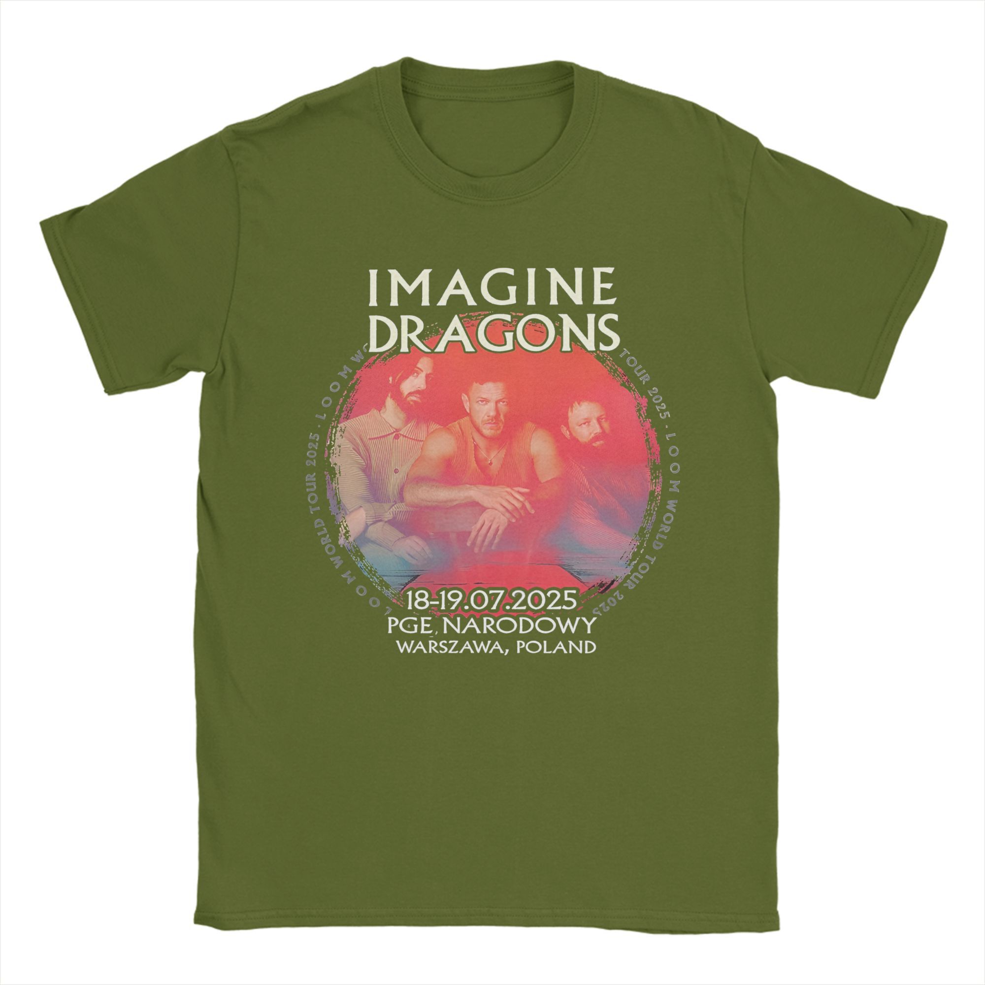 Imagine Dragons Тур 2025 Мерч Унисекс Футболки 100% Хлопок Футболка с Принтом Топы Футболка 4XL