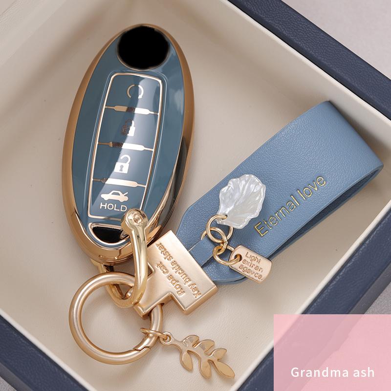 For Infiniti Nissan Altima Maxima Murano Rogue Sentra 370Z Fashion Tpu Car 4Button Key Case Cover Keychain Protector Accessories