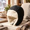 Plush Kids Ski Hat Rhombus Quilted Windproof Earflap Hat  Outdoor Activities