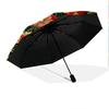 0106 Floral Chicken & Dinosaur  pattern, automatic folding umbrella, portable and foldable design, 8 ribs, a Christmas or birthday gift.