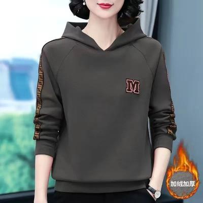 Pure Cotton Hooded Fleece Sweatshirt for Women 2025 New Autumn and Winter Women's Loose Long-sleeved Jacket