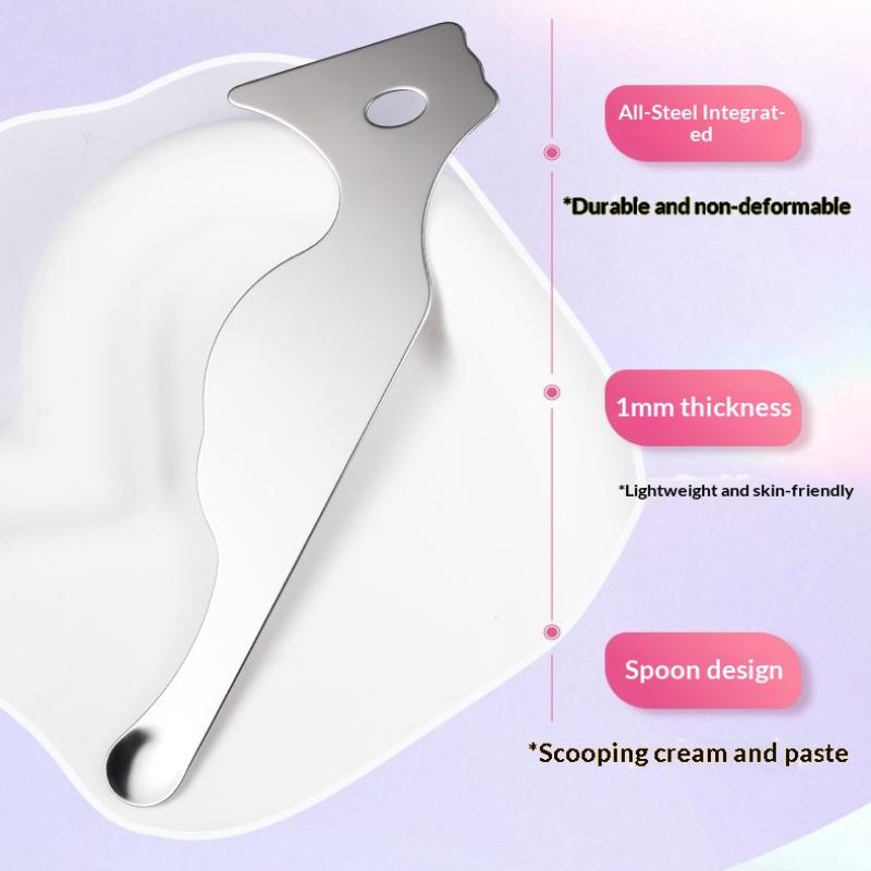 Stainless Steel Foundation Spatula Makeup Tool Cosmetic Shovel For Precise Foundation Application And Mixing Eye Makeup Stencils