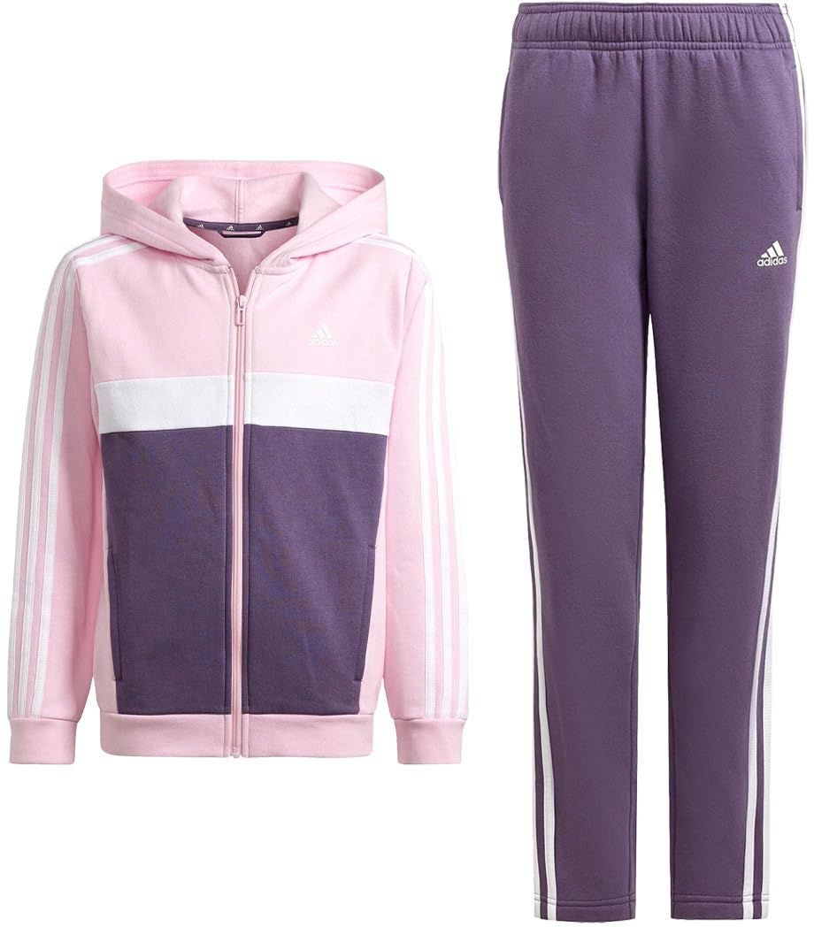 

Спортивный костюм Tiberio Color Block Free для детей DTP57 Яркий фиолетовый Теневой фиолетовый J150 [Adidas] Верх с тремя полосками Розовый/Белый/Теневой Низ