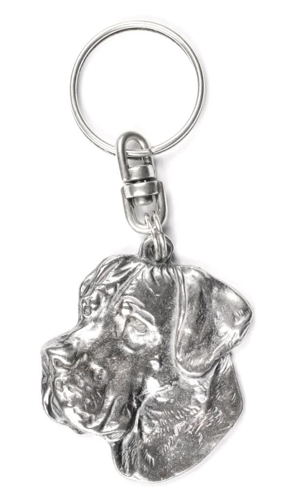 Alano II - Ciondolo a forma di cane placcato in argento, decorazione per borsetta, ciondolo per zaino del marchio Art-Dog