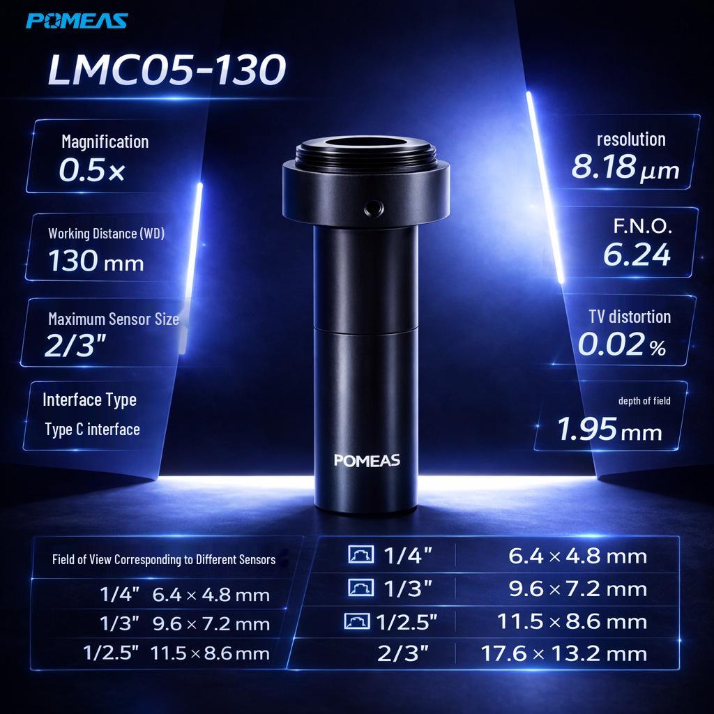 

130mm Telecentric Macro Lens 0.5X Magnification, 2/3 C-Mount Interface for Machine Vision Customized