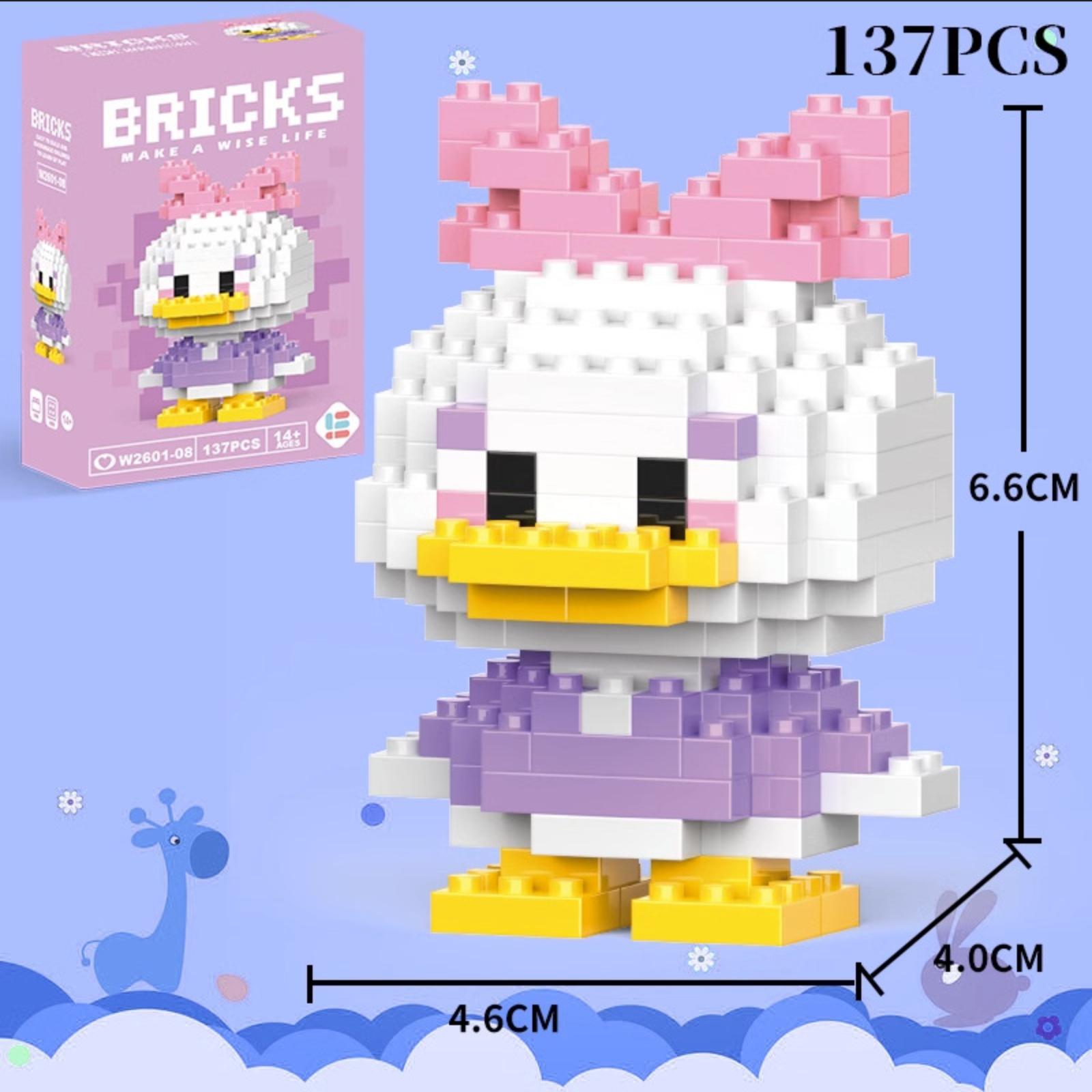 137 Pieces Building Blocks Cartoon Character Model Educational Construction Toy Compatible with Popular Building Sets for Kids and Collectors One Size белый