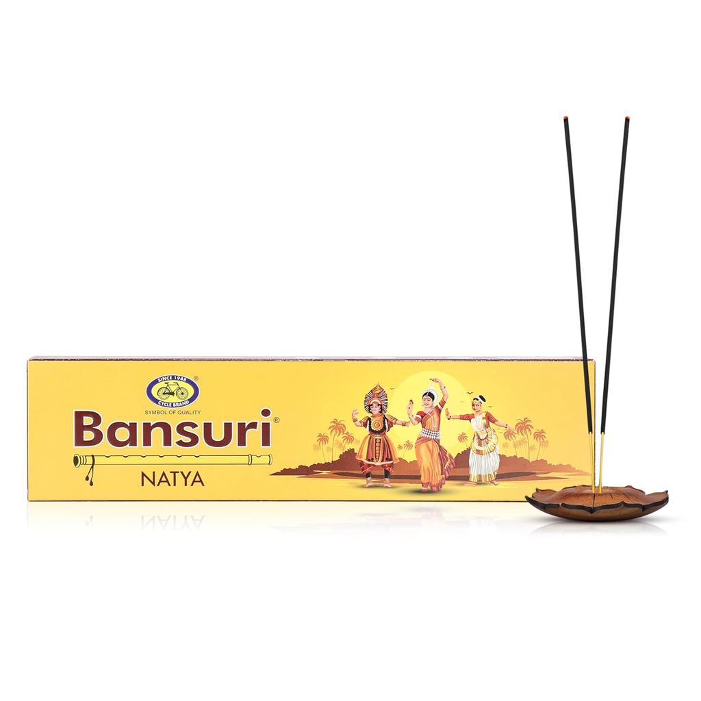 Cycle Pure Bansuri Natya Agarbatti Light Refreshing Incense Sticks 100g Pack of 2 for Relaxation