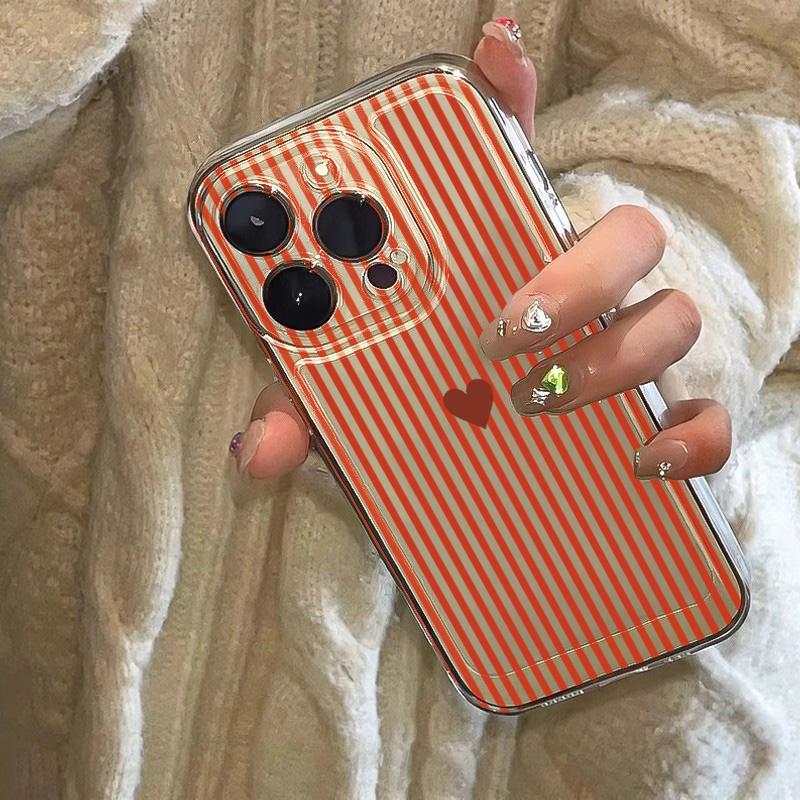Phone Case for Xiaomi 15T Pro 14T pro 13T 12T 14 11 Lite 4G 5G Poco F7 X7 F6 X6 X5 F5 Pro Cute Heart Stripe Clear Soft TPU Cover