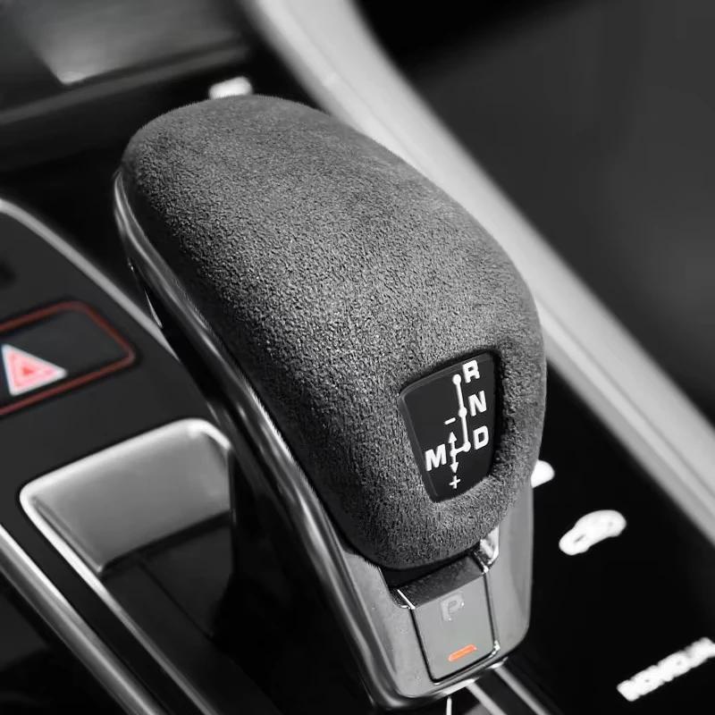 Housse en Daim pour Console Centrale Porsche Panamera 971 Cache Levier de Vitesse Autocollant de Garniture Accessoires de Modification d'Intérieur de Voiture
