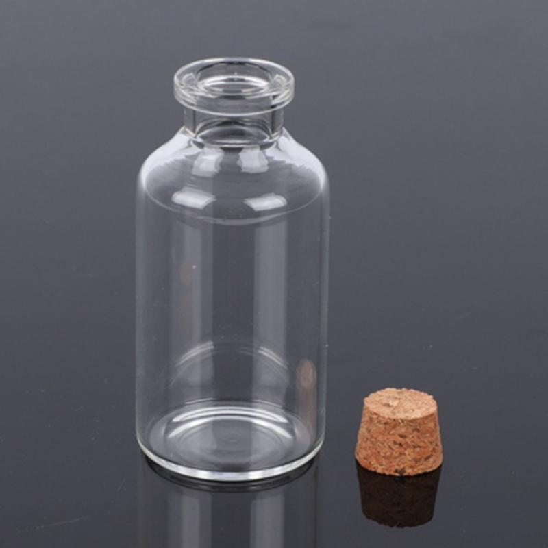 Transparent Glass Sealed Decoration Vial Cork Stopper Lid Storage Subpackage Bottle Multi Purpose Small Capacity Reagent Bottles