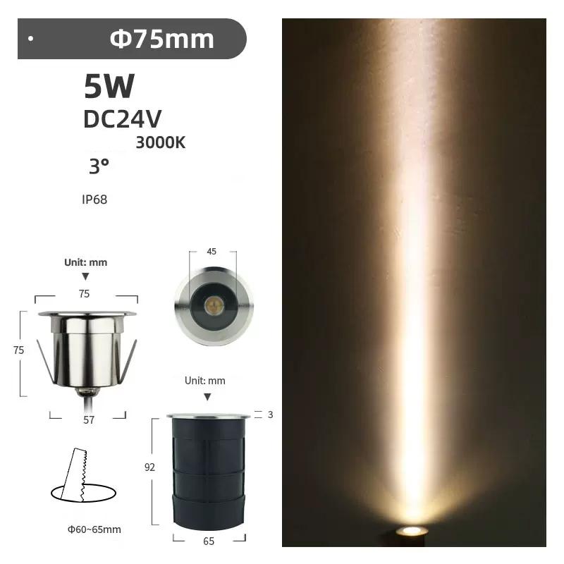 Kleine Wasserdichte Untergrundleuchten Edelstahl-Lampenkörper 2W Eingebaute LED Gartenweg-Spot Einbau-Untergrundleuchte DC24V