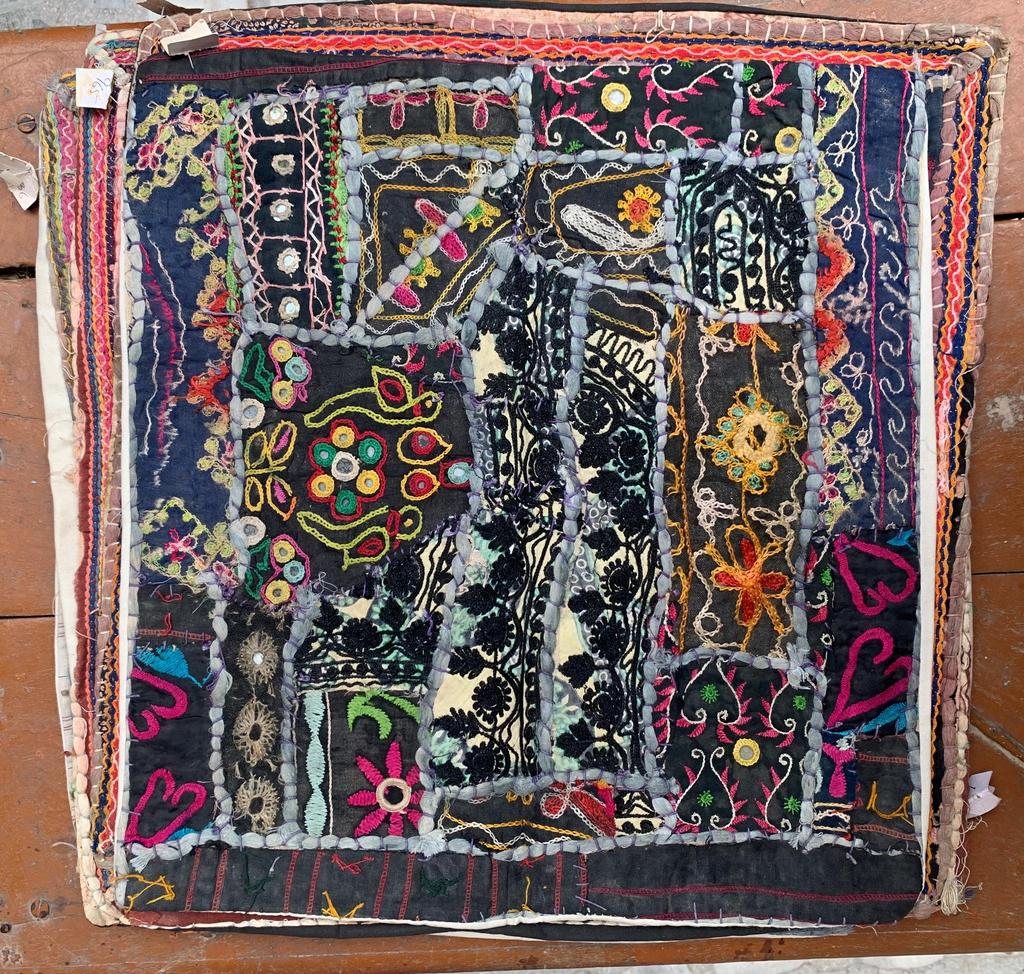 Old Stock Traditional Indian Patchwork Pillow Cover | Handcrafted Textile Art