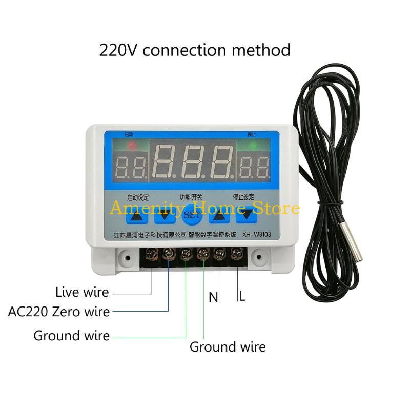 

F26C Digital Thermostat Temperature Controller Switch AC 220V 6600W 30A Temperature Control -19℃~99℃ Durable